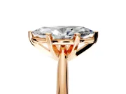 Solitaire Engagement Ring Setting for Marquise Center with Knife Ridge Band and Claw Prong Head in Rose Gold