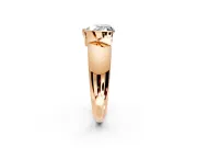 Tension Engagement Ring Setting for Heart-Shaped Center with Wide Flat Band and Tension Head in Rose Gold