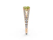 Solitaire Engagement Ring Setting for Fancy Yellow Cushion Cut Center with Pave Split Shank and Prong Head in Rose Gold