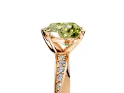 Side Accent Engagement Ring Setting for Fancy Yellow Heart-Shaped Center with Accent Shoulders and Prong Head in Rose Gold