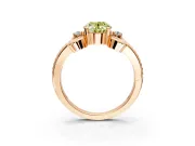 Solitaire Engagement Ring Setting for Fancy Yellow Oval Center with Twisted Band and Scroll Prong Head in Rose Gold