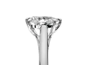 Solitaire Engagement Ring Setting for Pear-Shaped Center with Cathedral Band and Prong Head in White Gold