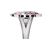 Solitaire Engagement Ring Setting for Fancy Pink Marquise Center with V Split Shank and Bezel Head in Sterling Silver