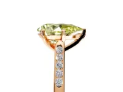 Solitaire Engagement Ring Setting for Fancy Yellow Pear-Shaped Center with Channel Accents and Prong Head in Rose Gold