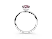 Minimalist Solitaire Engagement Ring Setting for Fancy Pink Pear-Shaped Center with Thin Band and Prong Head in Platinum