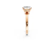 Solitaire Engagement Ring Setting for Asscher Cut Center with Plain Band and Tulip Prong Head in Rose Gold