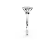 Solitaire Engagement Ring Setting for Pear-Shaped Center with Plain Band and Tulip Prong Head in Platinum