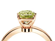 Solitaire Engagement Ring Setting for Fancy Yellow Radiant Cut Center with Plain Band and Tulip Prong Head in Rose Gold