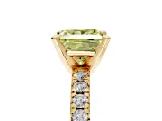 Solitaire Engagement Ring Setting for Fancy Yellow Princess Cut Center with Large Accents and Prong Head in Yellow Gold