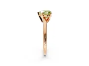 Solitaire Engagement Ring Setting for Fancy Yellow Heart-Shaped Center with Knife Ridge Band and Claw Prong Head in Rose Gold