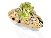 Solitaire Engagement Ring Setting for Fancy Yellow Oval Center with Filigree Accent Basket and Prong Head in Yellow Gold