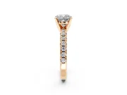 Solitaire Engagement Ring Setting for Cushion Cut Center with Large Accents and Prong Head in Rose Gold