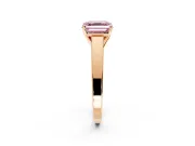 Solitaire Engagement Ring Setting for Fancy Pink Asscher Cut Center with Tapered Split Shoulders and Prong Head in Rose Gold