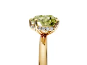 Hidden Halo Engagement Ring Setting for Fancy Yellow Heart-Shaped Center with Thin Rounded Band and Prong Head in Yellow Gold