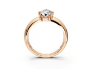 Tension Engagement Ring Setting for Pear-Shaped Center with Wide Flat Band and Tension Head in Rose Gold