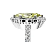Halo Engagement Ring Setting for Fancy Yellow Marquise Center with Inner Milgrain Border and Prong Head in Sterling Silver