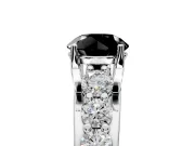 Solitaire Engagement Ring Setting for Fancy Black Round Cut Center with Graduated Shared Prongs and Prong Head in Platinum