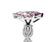 Solitaire Engagement Ring Setting for Fancy Pink Marquise Center with Marquise Panel Band and Prong Head in Platinum