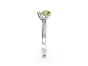 Side Accent Engagement Ring Setting for Fancy Yellow Heart-Shaped Center with Accent Shoulders and Prong Head in Sterling Silver