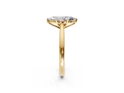 Solitaire Engagement Ring Setting for Marquise Center with Narrow Cathedral Band and Prong Head in Yellow Gold