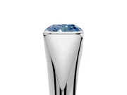 Tension Engagement Ring Setting for Fancy Blue Cushion Cut Center with Wide Tapered Band and Tension Head in Platinum