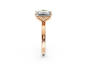 Fancy Yellow Round Cut and Emerald Cut Lab-Grown Diamond Toi et Moi Engagement Ring with Prong-Set Stones in Rose Gold