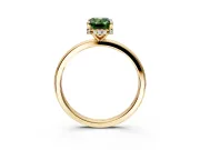 Hidden Halo Engagement Ring Setting for Fancy Green Emerald Cut Center with Plain Band and Tall Prong Head in Yellow Gold