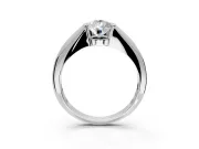 Tension Engagement Ring Setting for Pear-Shaped Center with Wide Tapered Band and Tension Head in Sterling Silver