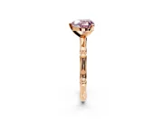 Solitaire Engagement Ring Setting for Fancy Pink Heart-Shaped Center with Bamboo Band and Prong Head in Rose Gold