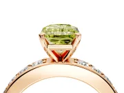 Solitaire Engagement Ring Setting for Fancy Yellow Radiant Cut Center with Channel-Set Accents and Prong Head in Rose Gold