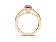 Solitaire Engagement Ring Setting for Fancy Pink Emerald Cut Center with Flat-Sided Plain Band and Prong Head in Rose Gold