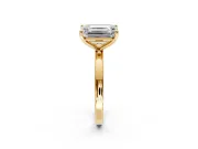Fancy Blue Emerald Cut and Emerald Cut Lab-Grown Diamond Toi et Moi Engagement Ring with Prong-Set Stones in Yellow Gold