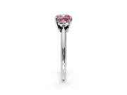 Solitaire Engagement Ring Setting for Fancy Pink Cushion Cut Center with Knife Ridge Band and Claw Prong Head in Platinum