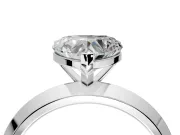 Solitaire Engagement Ring Setting for Heart-Shaped Center with Wide Knife Ridge Band and Prong Head in Sterling Silver