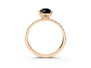 Solitaire Engagement Ring Setting for Fancy Black Pear-Shaped Center with Fine Pave Accents and Prong Head in Rose Gold