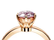 Solitaire Engagement Ring Setting for Fancy Pink Oval Center with Plain Band and Tulip Prong Head in Rose Gold