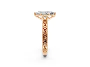 Solitaire Engagement Ring Setting for Marquise Center with Scrollwork Band and Prong Head in Rose Gold