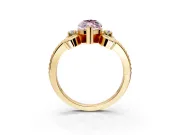 Solitaire Engagement Ring Setting for Fancy Pink Marquise Center with Twisted Band and Scroll Prong Head in Yellow Gold