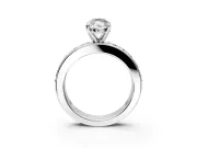 Solitaire Engagement Ring Setting for Marquise Center with Channel-Set Accents and Prong Head in Sterling Silver