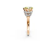 Leaf Cluster Engagement Ring Setting for Fancy Yellow Pear-Shaped Center with Marquise Accents and Prong Head in Rose Gold