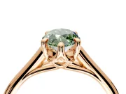 Solitaire Engagement Ring Setting for Fancy Green Marquise Center with Cathedral Band and Prong Head in Rose Gold