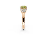 Solitaire Engagement Ring Setting for Fancy Yellow Cushion Cut Center with Marquise Flower Shoulders and Prong Head in Rose Gold