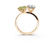 Fancy Yellow Heart-Shaped and Emerald Cut Lab-Grown Diamond Toi et Moi Engagement Ring with Prong-Set Stones in Rose Gold