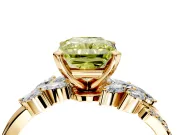 Solitaire Engagement Ring Setting for Fancy Yellow Radiant Cut Center with Marquise Accent Twist Band and Prong Head in Yellow Gold
