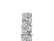 Princess Cut Lab-Grown Diamond Half Eternity Wedding Band with Shared-Prong Setting in Platinum