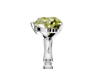 Solitaire Engagement Ring Setting for Fancy Yellow Heart-Shaped Center with Bamboo Band and Prong Head in Platinum