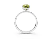 Solitaire Engagement Ring Setting for Fancy Yellow Radiant Cut Center with Pave Accents and Prong Head in White Gold