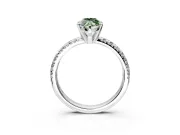 Solitaire Engagement Ring Setting for Fancy Green Marquise Center with Large Accents and Prong Head in Platinum