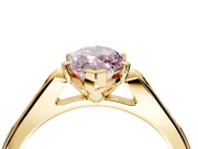 Solitaire Engagement Ring Setting for Fancy Pink Marquise Center with Channel Accents and Prong Head in Yellow Gold