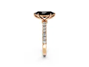 Open Basket Engagement Ring Setting for Fancy Black Marquise Center with Pave Band and Prong Head in Rose Gold